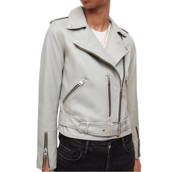 All Saints Balfern Biker Leather Jacket (Size 6) NWT - Picture 2 of 16